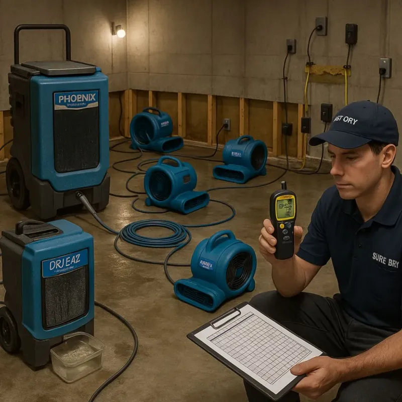 Structural Drying and Dehumidification process in Aguas Claras, PR